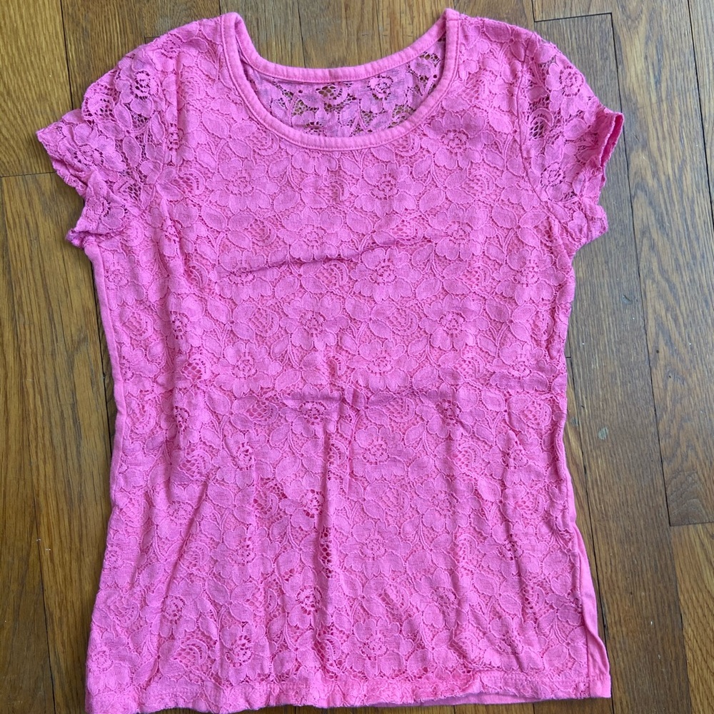 🌞SO lace overlay girls top size 10/12🌞